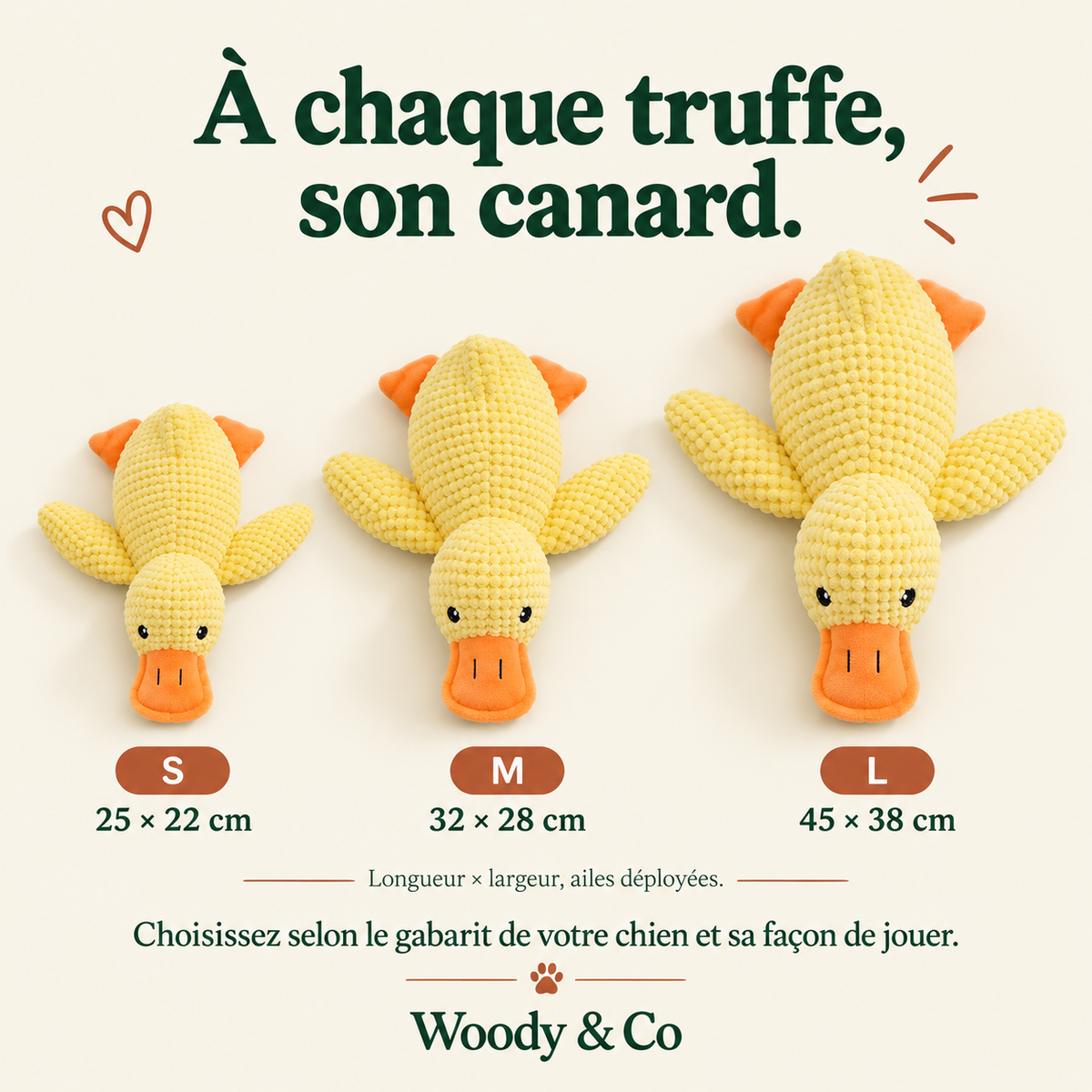 Canard en peluche pour chien