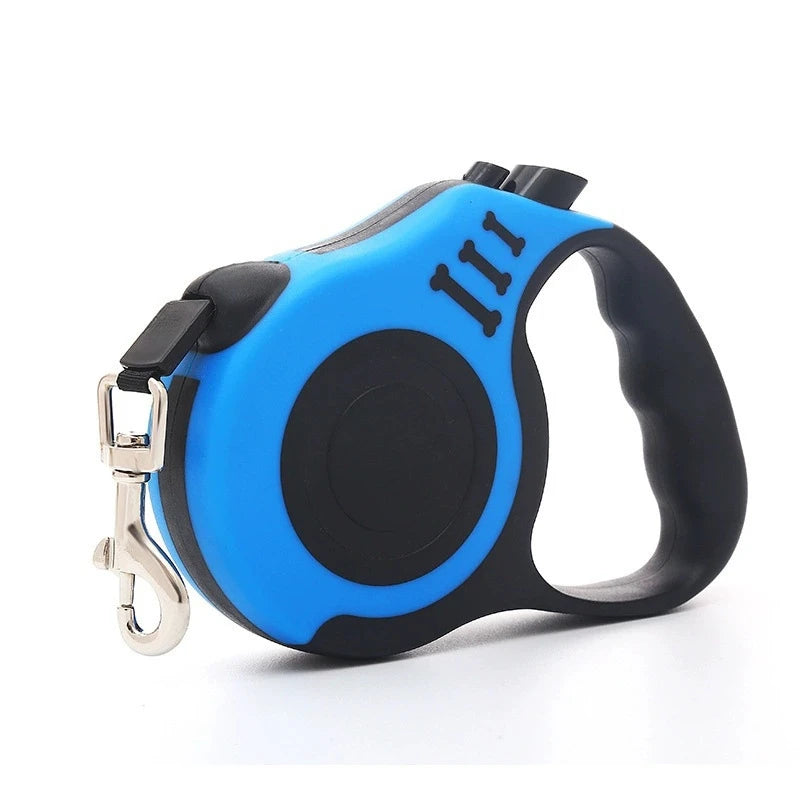 Laisse à enrouleur pour chien, coloris bleu