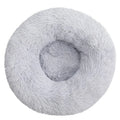 Coussin rond moelleux pour chien, coloris gris clair