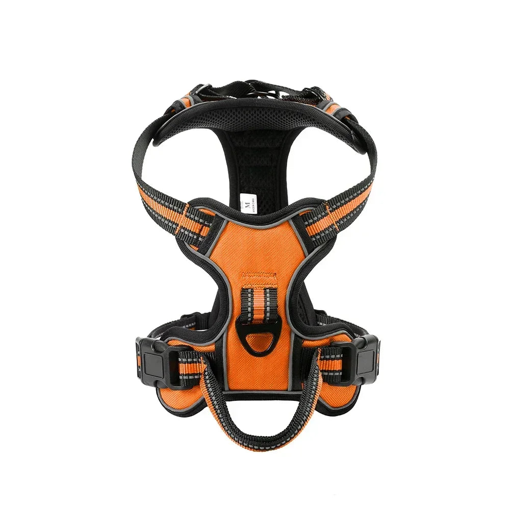 Harnais réglable pour chien avec poignée, coloris orange