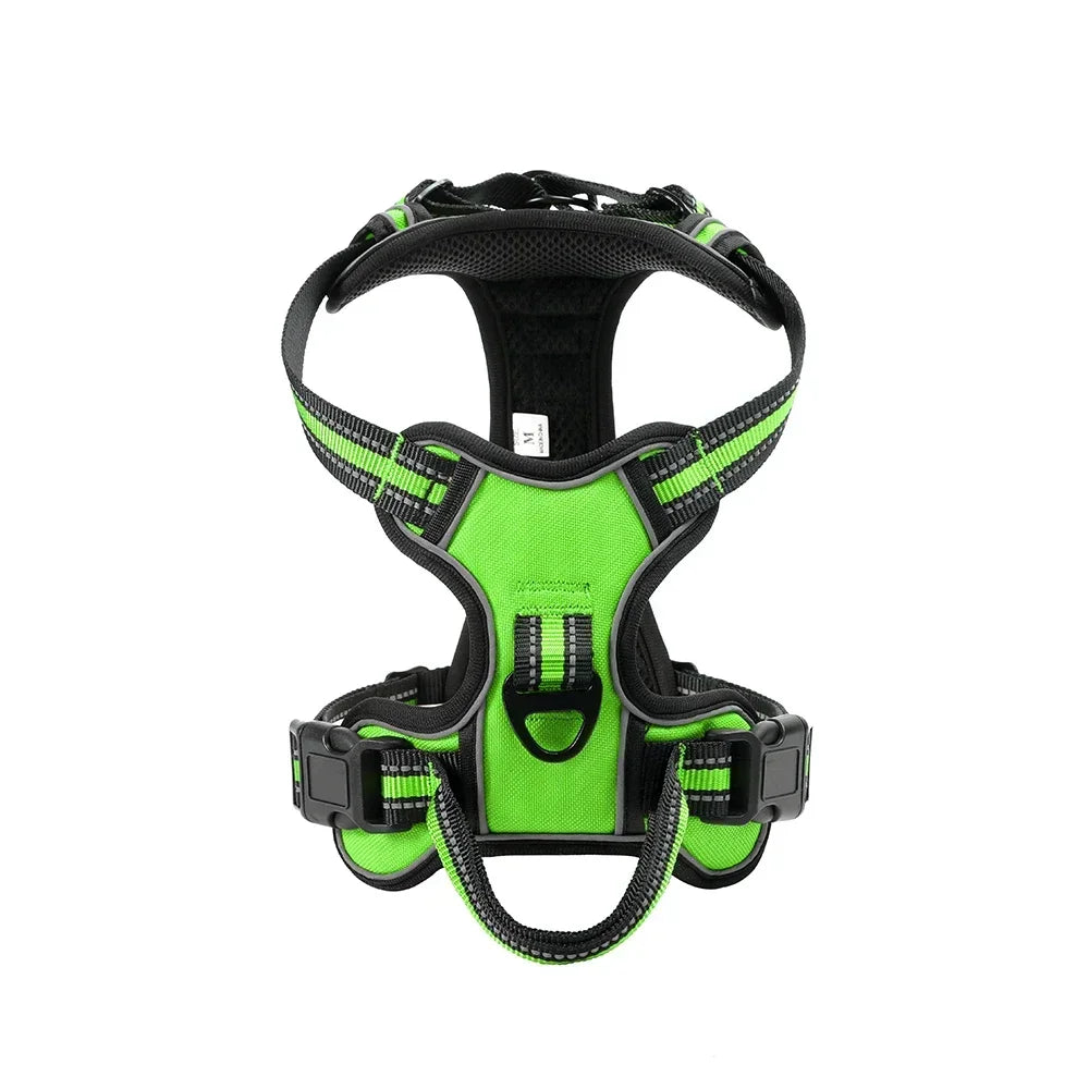 Harnais réglable pour chien avec poignée, coloris vert