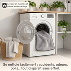 Tapis auto-chauffant gris — entretien — visuel généré par IA
